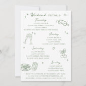 Girls Gone Mild Bachelorette Party Itinerary Sage Kaart (Achterkant)