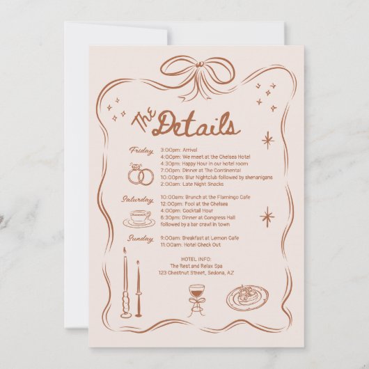 Girls Gone Mild Bachelorette Party Route Kaart (Achterkant)