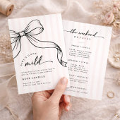 Girls Gone Mild Bow Stripe Bachelorette Weekend Kaart