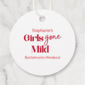 Girls Gone Mild Chic Bachelorette Beach Weekend Bedankjes Labels (Achterkant)
