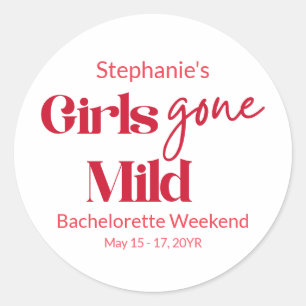 Girls Gone Mild Date Bachelorette Strand Weekend Ronde Sticker