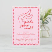 Girls Gone Mild Hand getrokken Bachelorette Weeken Kaart (Staand voorkant)