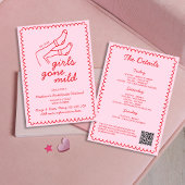 Girls Gone Mild Hand getrokken Bachelorette Weeken Kaart