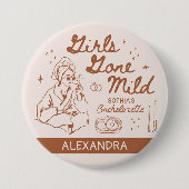 Girls Gone Mild Meisjesuitje Bruidsfeest Badjas Kn Ronde Button 7,6 Cm (Voorkant)