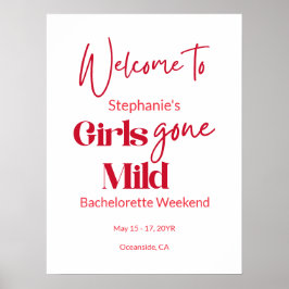 Girls Gone Mild Modern Bachelorette Beach Weekend Poster