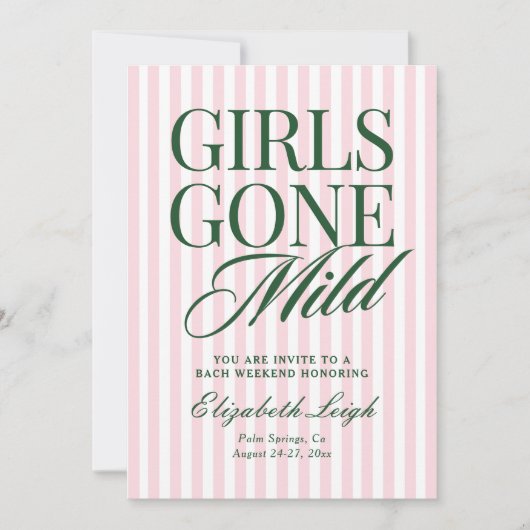 Girls Gone Mild Pajama Spa Bachelorette Weekend Kaart (Voorkant)