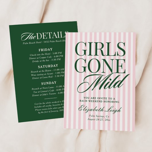 Girls Gone Mild Pajama Spa Bachelorette Weekend Kaart