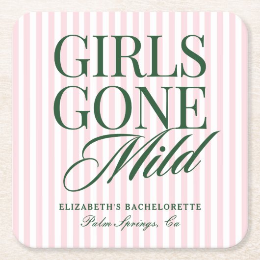 Girls Gone Mild Pajama Spa Bachelorette Weekend Kartonnen Onderzetters (Voorkant)