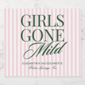 Girls Gone Mild Pajama Spa Bachelorette Weekend Sparkling Wijnetiket (Enkel label)