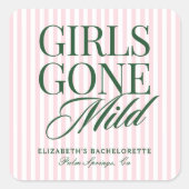 Girls Gone Mild Pajama Spa Bachelorette Weekend Vierkante Sticker (Voorkant)