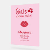 Girls Gone Mild Pink and Cherry Red Bachelorette   Acryl Bord (Hoek)