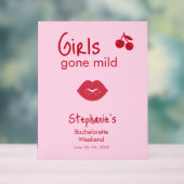 Girls Gone Mild Pink and Cherry Red Bachelorette   Acryl Bord (Neutraal)