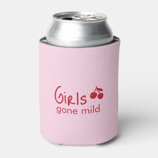 Girls Gone Mild Pink and Cherry Red Bachelorette   Blikjeskoeler (Blikje Voorkant)