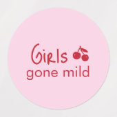 Girls Gone Mild Pink and Cherry Red Bachelorette   Labels (Design 2)