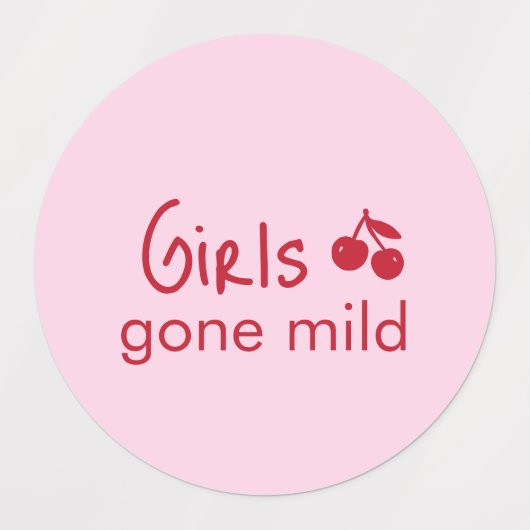 Girls Gone Mild Pink and Cherry Red Bachelorette   Labels (Design 1)