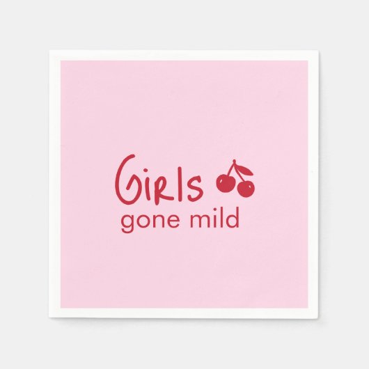 Girls Gone Mild Pink and Cherry Red Bachelorette   Servet (Voorkant)
