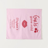 Girls Gone Mild Pink and Cherry Red Bachelorette   Wandkleed (Voorkant (horizontaal))