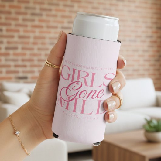 Girls Gone Mild Pink Bachelorette Seltzer Blikjeskoeler