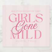 Girls Gone Mild Pink Bachelorette Sparkling Wijnetiket (Enkel label)