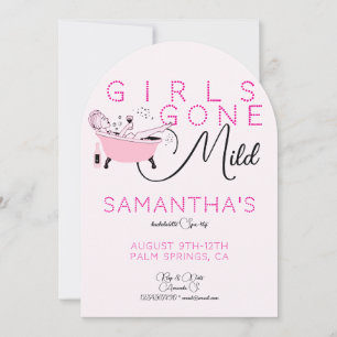 Girls Gone Mild Pink Spa Bach vrijgezellenfeest Kaart