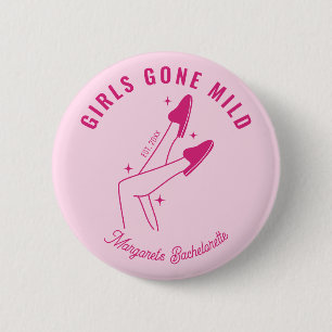 Girls Gone Mild Pink Spa Bachelorette Ronde Button 5,7 Cm
