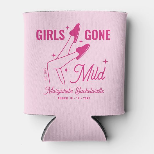 Girls Gone Mild Pink Spa vrijgezellenweekend Blikjeskoeler (Voorkant)