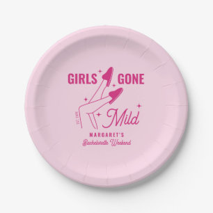 Girls Gone Mild Pink Trendy Spa Bachelorette Papieren Bordje