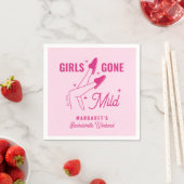 Girls Gone Mild Pink Trendy Spa Bachelorette Servet (Insitu)