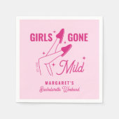 Girls Gone Mild Pink Trendy Spa Bachelorette Servet (Voorkant)