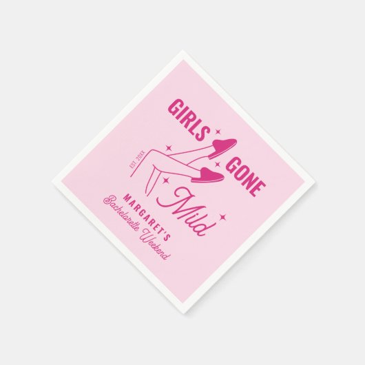 Girls Gone Mild Pink Trendy Spa Bachelorette Servet (Hoek)