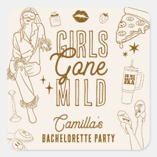 Girls Gone Mild Pyjama Spa Meidenavondfeestje  Vierkante Sticker