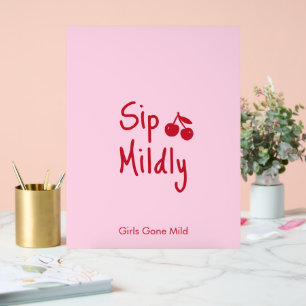 Girls Gone Mild Roze en Kersenrode Bachelorette Acryl Bord