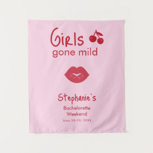 Girls Gone Mild Roze en Kersenrode Meisjesuitgansf Wandkleed