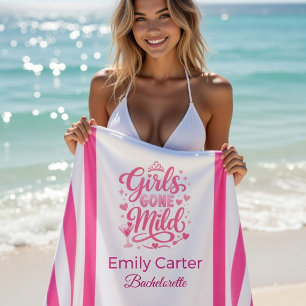 Girls Gone Mild Roze Gestreepte Bachelorette Strandlaken