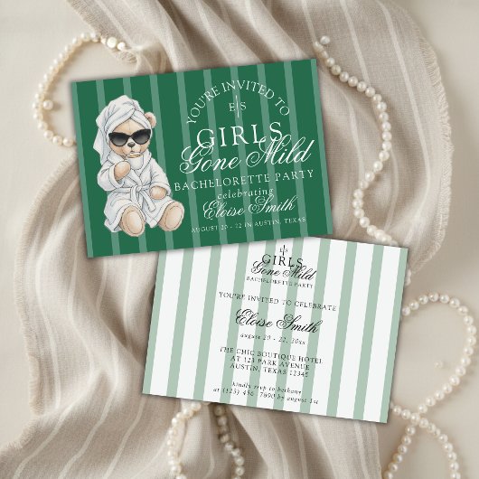 Girls Gone Mild Spa Bear Bachelorette Kaart