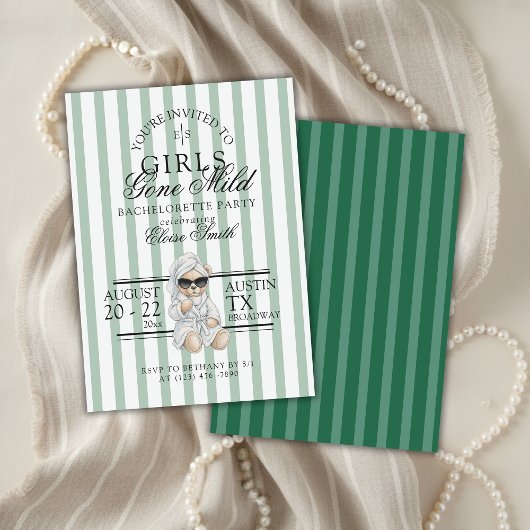 Girls Gone Mild Spa Bear Bachelorette Kaart