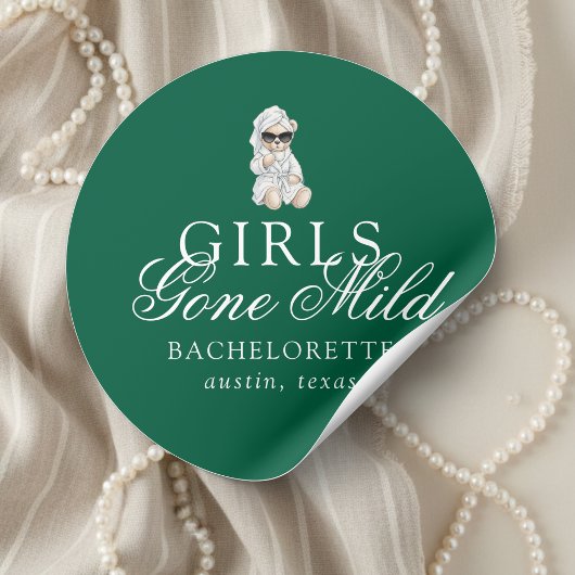Girls Gone Mild Spa Bear Bachelorette Ronde Sticker
