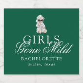 Girls Gone Mild Spa Bear Bachelorette Sparkling Wijnetiket (Enkel label)