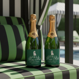 Girls Gone Mild Spa Bear Bachelorette Sparkling Wijnetiket