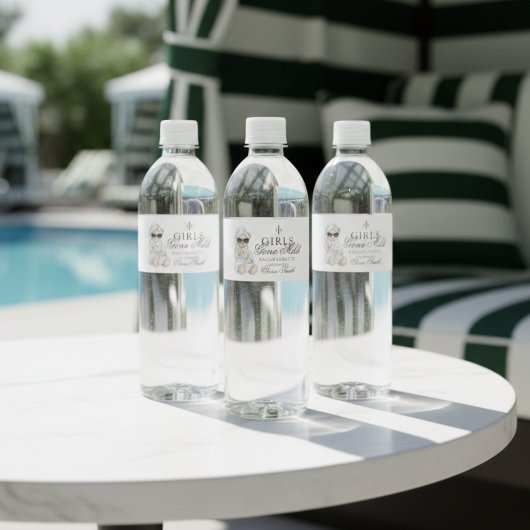 Girls Gone Mild Spa Bear Bachelorette Waterfles Etiket