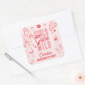 Girls Gone Mild Spa Pajama Bachelorette Party Vierkante Sticker (Envelop)