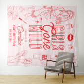 Girls Gone Mild Spa Pajama Bachelorette Party Wandkleed (In Situ (horizontaal))