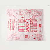 Girls Gone Mild Spa Pajama Bachelorette Party Wandkleed (Voorkant (horizontaal))