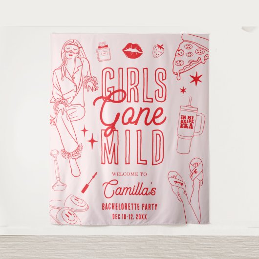 Girls Gone Mild Spa Pajama Bachelorette Party Wandkleed (Voorkant)
