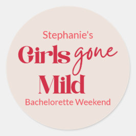 Girls Gone Mild Stylish Bachelorette Beach Weekend Ronde Sticker