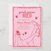Girls Gone Mild Wavy Scribble Vrijgezellenfeest Kaart (Voorkant)