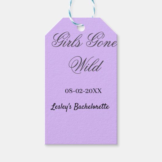 Girls Gone wild Bachelorette party name date bride Cadeaulabel (Voorkant)