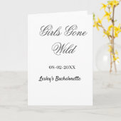 Girls Gone wild Bachelorette party name date bride Kaart (Gele Bloem)