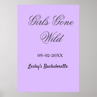 Girls Gone wild Bachelorette party name date bride Poster