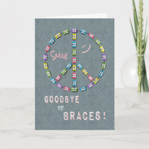 Girls Goodbye Braces Gefeliciteerd Vredesteken Kaart